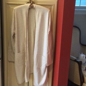 Pure Jill Cream Long Cardigan NWOT M